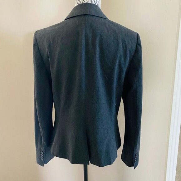Ann Taylor Charcoal Gray 2-Button Tailored Blazer Jacket Size 12 - Picture 3 of 6